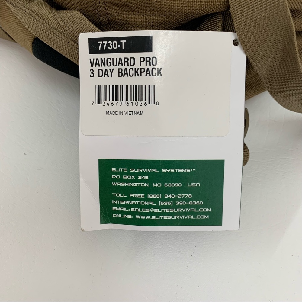 Elite Vanguard Pro Pack Tan 3 day Backpack - Picture 5 of 9